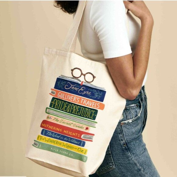 Rifel Paper Co Canvas Book Club Tote Bag - Picture 2 of 3